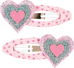 Pinces à cheveux avec coeurs - 2 pcs