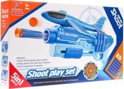 Set de tir 5-en-1 avec avion lanceur – bleu