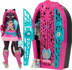Monster High Secrets hantés Catty Noir – jouet avec armoire-penderie et surprises
