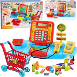 Caisse de supermarché interactive pour enfants avec chariot, scanner et balance