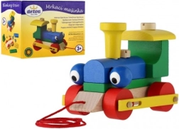 Detoa petite locomotive en bois à tirer avec yeux clignotants