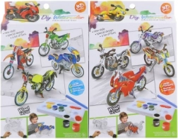 Ensemble de motos à peindre en 3D en carton pour enfants