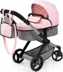 Poussette combinée pour poupées Bayer Xeo rose-gris
