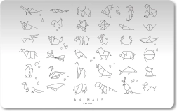 Sous-main de bureau en polypropylène Origami Animals 60 × 45 cm