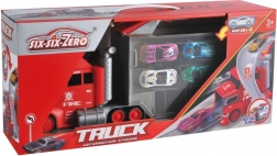 Set de jeu camion avec catapulte et 4 petites voitures