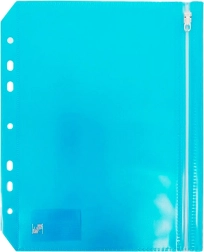 Pochette zippée format A5 bleue