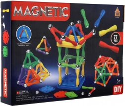 jeu de construction magnétique 77 pièces plastique/métal