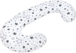 Coussin d’allaitement universel New Baby en forme de C, étoiles grises