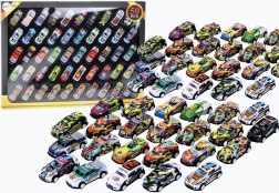 Ensemble de petites voitures métalliques colorées à propulsion – 50 pcs