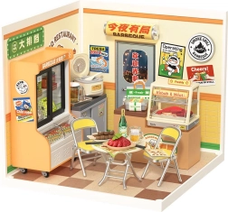 Robotime Rolife maison miniature DIY : restaurant Nonstop avec éclairage LED
