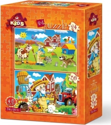 Puzzle Ferme heureuse 24 + 35 pièces
