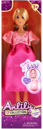 Poupée enceinte en robe rose 30 cm