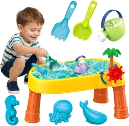 Table de jeu Woopie eau et sable en forme de bateau pirate avec 8 accessoires