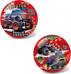 balle avec motif monster truck, 14 cm