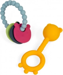 Hochets et anneaux de dentition en silicone 2 en 1 pour bébés