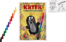 Livres à colorier Krtek A5 - Peignez selon les points de couleur avec crayons de cire