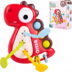 Dinosaure jouet à tirer avec anneau de dentition sonore