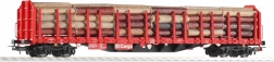 Piko Wagon plat Roos-t642 avec ranchers et chargement de bois DB AG V - 54339