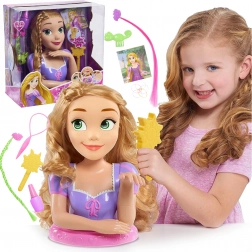 Tête de coiffure et de stylisme DISNEY Princesse Raiponce avec accessoires, 13 pièces
