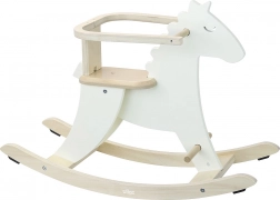 Vilac Cheval à bascule en bois avec dossier blanc