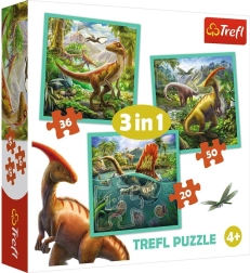 Puzzle 3-en-1 – Monde incroyable des dinosaures TREFL