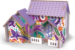 Puzzle 3D en bois maison avec peintures
