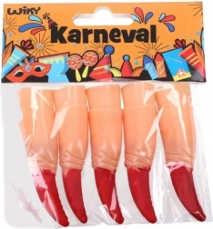 Doigts en plastique avec griffes rouges pour carnaval - 10 pcs