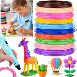 Set de filaments PCL pour stylo 3D, 10 couleurs, 50 m