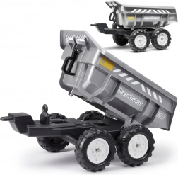 Remorque Super dumper à quatre roues grise