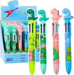 Stylo multicolore pour enfants avec figurine de dinosaure