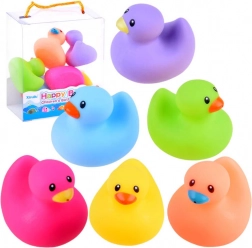 Canards de bain en caoutchouc colorés, lot de 6