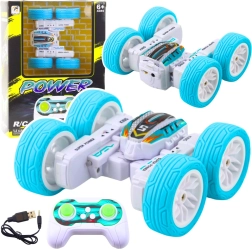 Voiture RC cascade 360° 1:32 – bleue double face