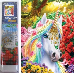 Peinture diamant – Licorne ornée 30 × 40 cm