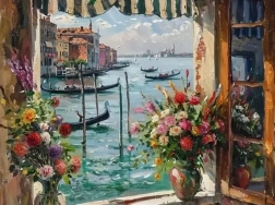 Peinture diamant vue sur Venise 30 × 40 cm