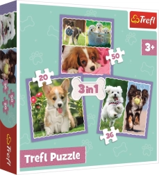 Puzzle 3-en-1 chiots adorables Trefl