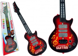 Guitare électrique avec lumières colorées Rouge