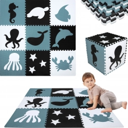 Grande tapis en mousse de jeu XXL 180 × 180 cm – animaux marins HUMBI