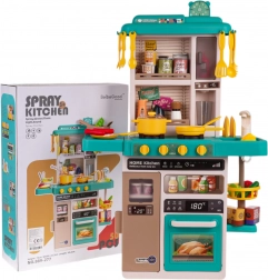 Cuisine interactive pour enfants avec vapeur, lumières et sons, 50 pièces – Bleu