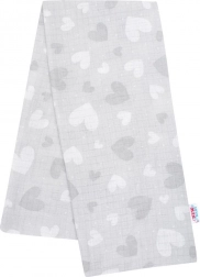 Couche en coton imprimée NEW BABY cœurs gris