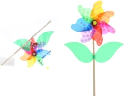 Moulin à vent fleur sur tige en plastique