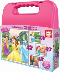 Puzzle en valisette Princesses Disney 4-en-1