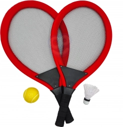 Grandes raquettes de tennis et de badminton pour enfants Woopie avec balle et volant