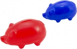 Tirelire cochon en plastique 16 cm, 2 couleurs