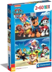 puzzle 2 × 60 pièces paw patrol super color
