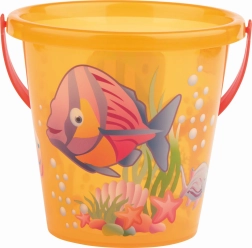 Androni seau transparent poissons – petit – Orange