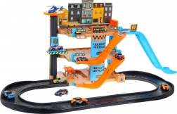 Tour de stationnement à quatre étages avec ascenseur pour enfants 3+ Voitures et hélicoptère avec toboggan