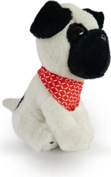 Chien en peluche carlin 21 cm blanc