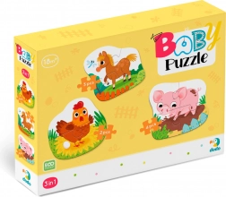 Puzzle bébé Animaux de la ferme 3-en-1 (2, 3, 4 pièces) DODO