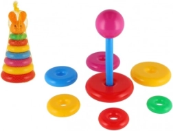 Pyramide empilable en plastique avec anneaux colorés 24 cm, en filet, dès 12 mois