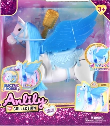 Cheval interactif marcheur avec sons – bleu